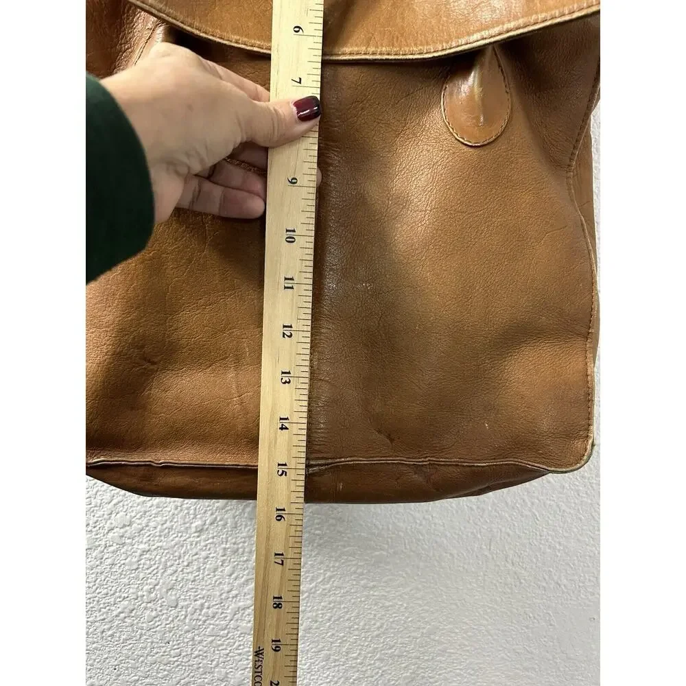 Vintage Soft Genuine Leather Flap Shoulder Hobo Bag Purse 2 Strap Distresssed‎